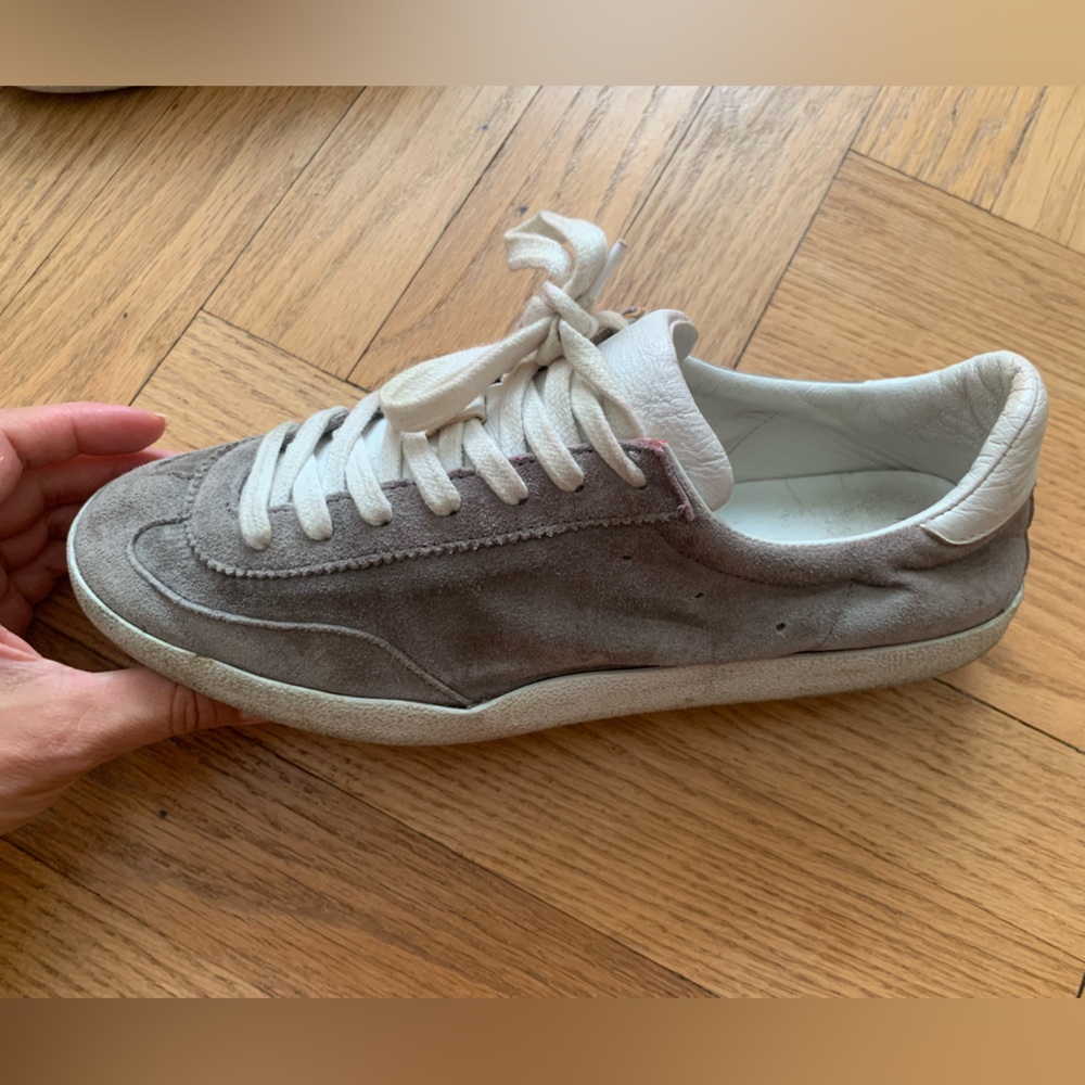 Zara - Grey Leather Sneakers - size 8/39 - Picture 7 of 12